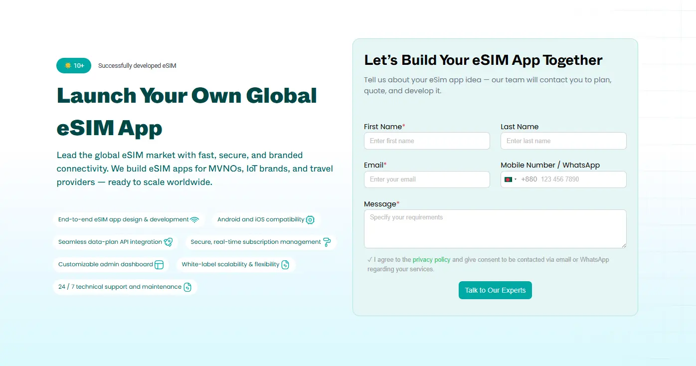 eSIM App Development Experts | Kolpolok Limited